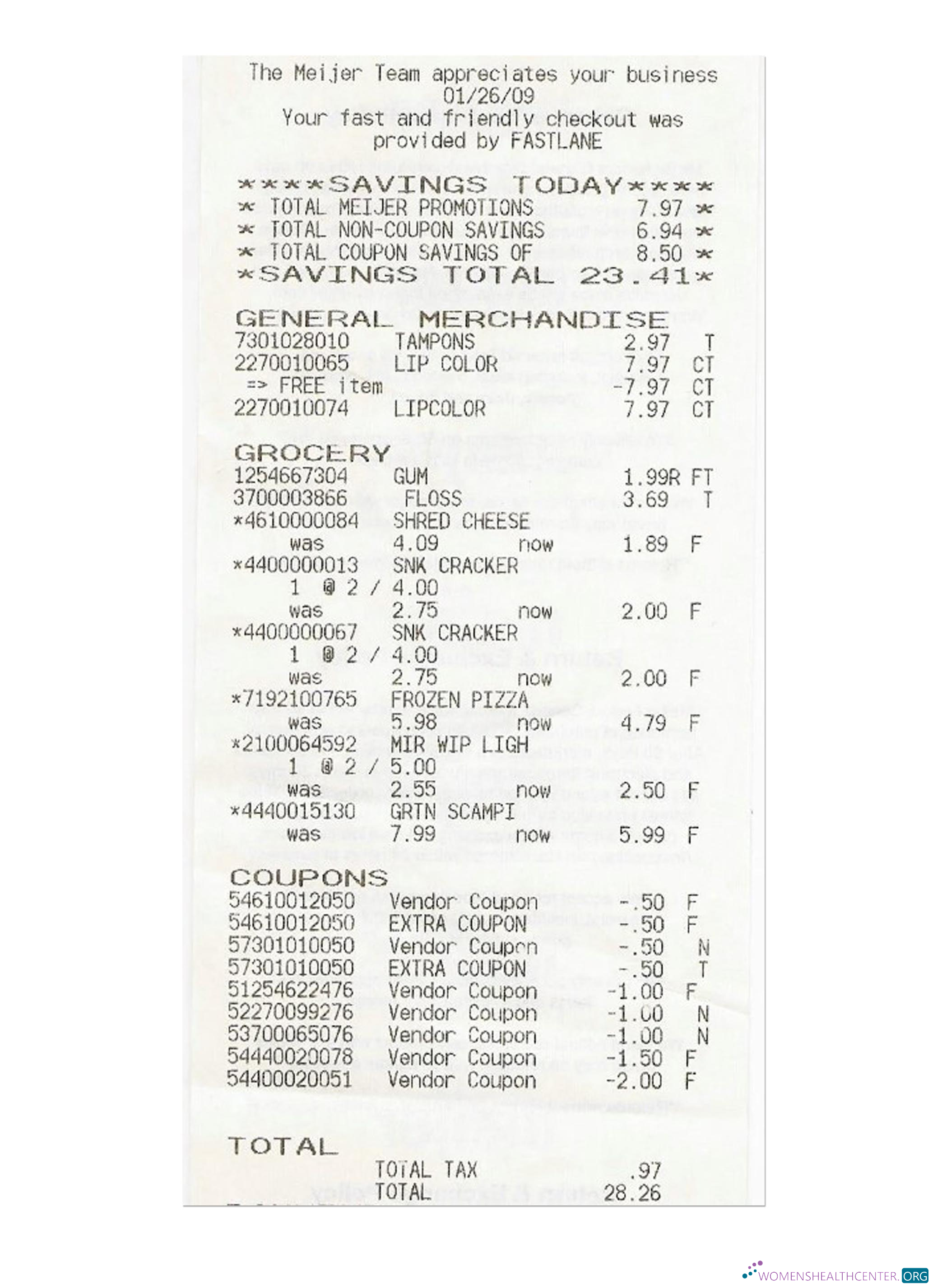 Download THE MEIJER TEAM receipt template Photoshop template